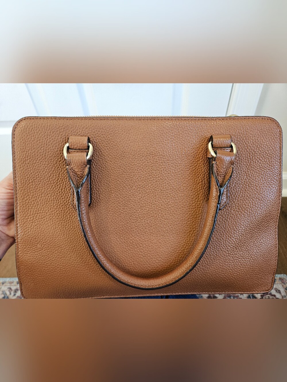 kate spade Brown Pebbled Leather Satchel with Gold-Tone Hardware - Picture 2 of 9